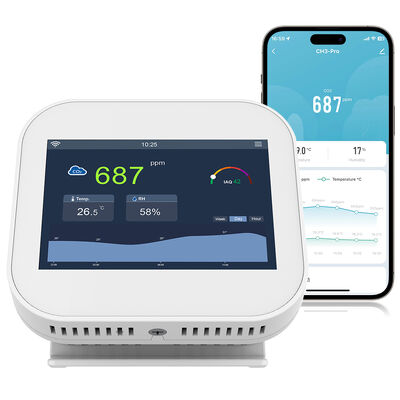 良い価格 Indoor CO₂ Air Quality Monitor – 320x480 TFT Display, Dual NDIR Sensors, 5V Power Supply CH3 Pro オンライン