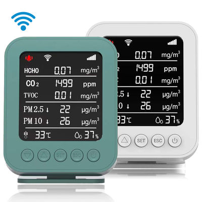 良い価格 Smart Tuya WiFi Air Quality Monitor Detects CO2/PM2.5/HCHO/TVOC  Temperature Humidity with NDIR Sensor オンライン