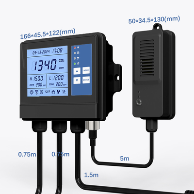 OEMリアルタイムディスプレイ 温室気候コントローラー 植物の制御 CO2 PPMファン