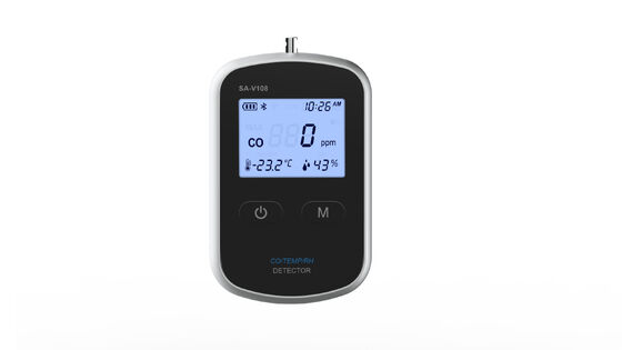 ポータブル充電式COアラーム - スマートキャンプ必需品 一酸化炭素検知器、RH & 温度モニター付き