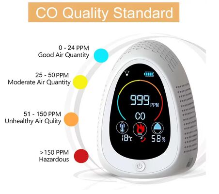 良い価格 Portable Carbon Monoxide & Smoke Alarm Detector Indoor Air Quality Monitor with LCD Display, 85dB Alarm オンライン