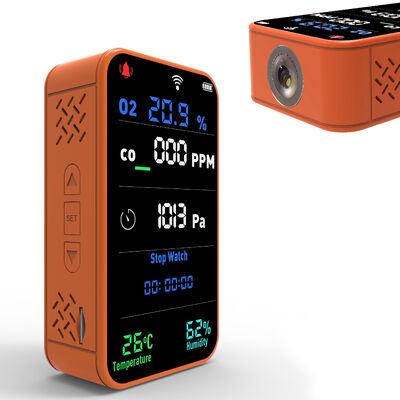 良い価格 卸売スマートWiFi PT09空気質モニター - 6-in-1 CO/O2/温度/湿度/気圧/高度計検出器 リアルタイム表示 オンライン