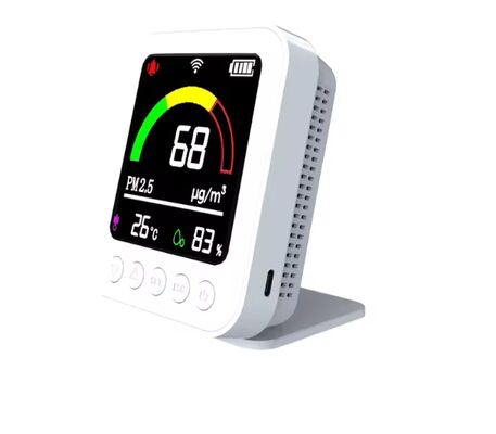 良い価格 トウヤ スマートWiFi空気の品質モニター - 電池駆動PM2.5テンプ湿度リアルタイム検出器 オンライン